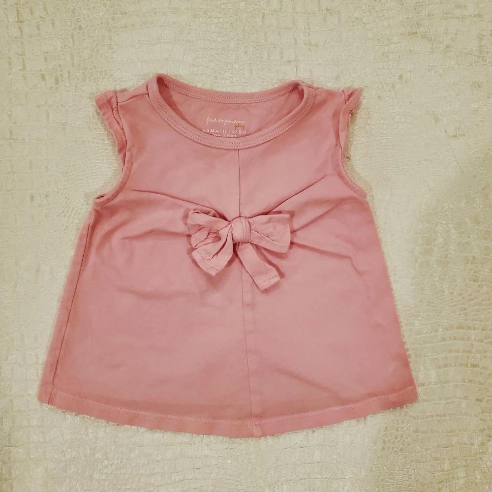4for$20!! Bow sleeveless t-shirt for baby